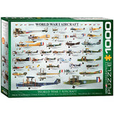 Bundle of 2 |EuroGraphics World War I Aircraft 1000-Piece Puzzle + Smart Puzzle Glue Sheets