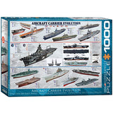 Bundle of 2 |EuroGraphics Aircraft Carrier Evolution Puzzle (1000-Piece) + Smart Puzzle Glue Sheets
