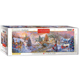 Bundle of 2 |Eurographics To Grandmas House We Go Panoramic by Nicky Boheme 1000-Piece Puzzle + Smart Puzzle Glue Sheets