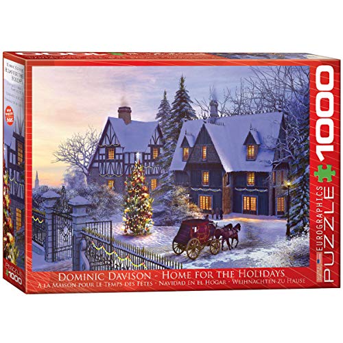 Bundle of 2 |Home for The Holidays 1000-Piece Puzzle + Smart Puzzle Glue Sheets