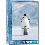Bundle of 2 |Eurographics Penguin and Chick 1000-Piece Puzzle + Smart Puzzle Glue Sheets