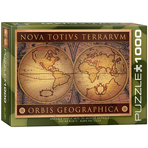 Bundle of 2 |EuroGraphics Map of The Ancient World 1000-Piece Puzzle + Smart Puzzle Glue Sheets