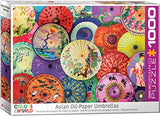 Bundle of 2 |Asian Oil Paper Umbrellas 1000-Piece Puzzle + Smart Puzzle Glue Sheets