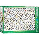 Bundle of 2 |EuroGraphics The World of Birds (1000-Piece) Puzzle + Smart Puzzle Glue Sheets