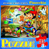 Bundle of 2 |EuroGraphics 35-Piece Classicic Fairy Tales Pinocchio Puzzle + Smart Puzzle Glue Sheets