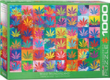 Bundle of 2 |EuroGraphics Weed Wonderland 1000-Piece Puzzle + Smart Puzzle Glue Sheets