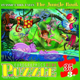 Bundle of 2 |EuroGraphics 35-Piece Classicic Fairy Tales The Jungle Book Puzzle + Smart Puzzle Glue Sheets