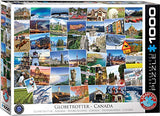 Bundle of 2 |EuroGraphics Canada Globetrotter Puzzle (1000-Piece) + Smart Puzzle Glue Sheets