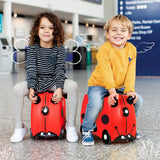 Trunki Ride-On Kids Suitcase | Tow-Along Toddler Luggage | Carry-On Cute Bag with Wheels | Kids Luggage and Airplane Travel Essentials: Harley Ladybug Red