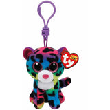 TY Beanie Boos - DOTTY the Rainbow Leopard (Glitter Eyes) (Plastic Key Clip - 3 inch)