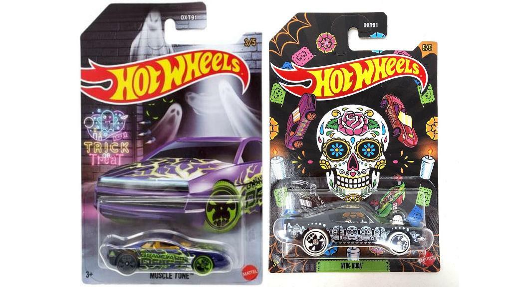 Bundle of 2 | Hot Wheels Halloween Theme 1:64 Die-Cast Cars | Muscle Tone & King Kuda