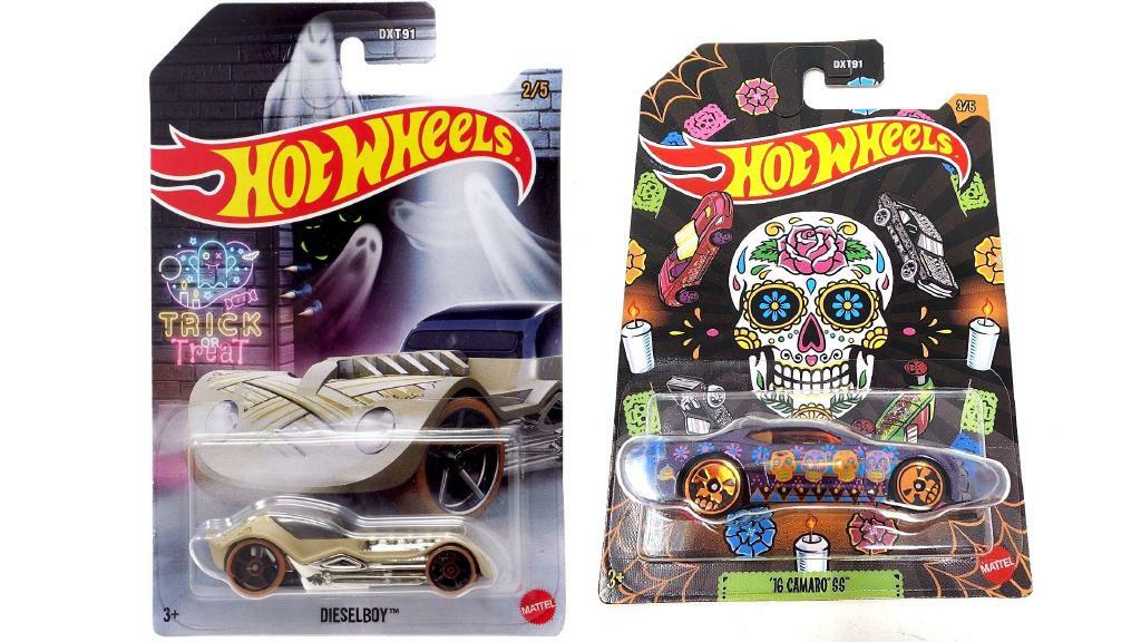 Bundle of 2 | Hot Wheels Halloween Theme 1:64 Die-Cast Cars | Dieselboy & '16 Camaro SS