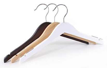 White, Natural & Mahogany  Wooden Hangers