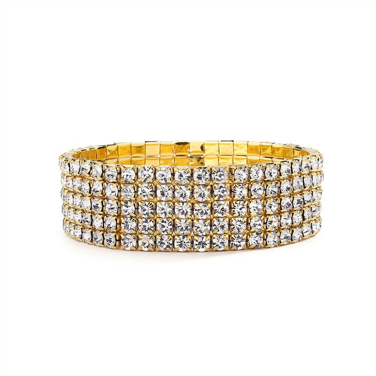 5-Row Stretch Rhinestone Bracelet 1009B