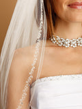 Bridal Veil with Pearls, Swarovski Crystals, Seeds & Threaded Chain 1400V