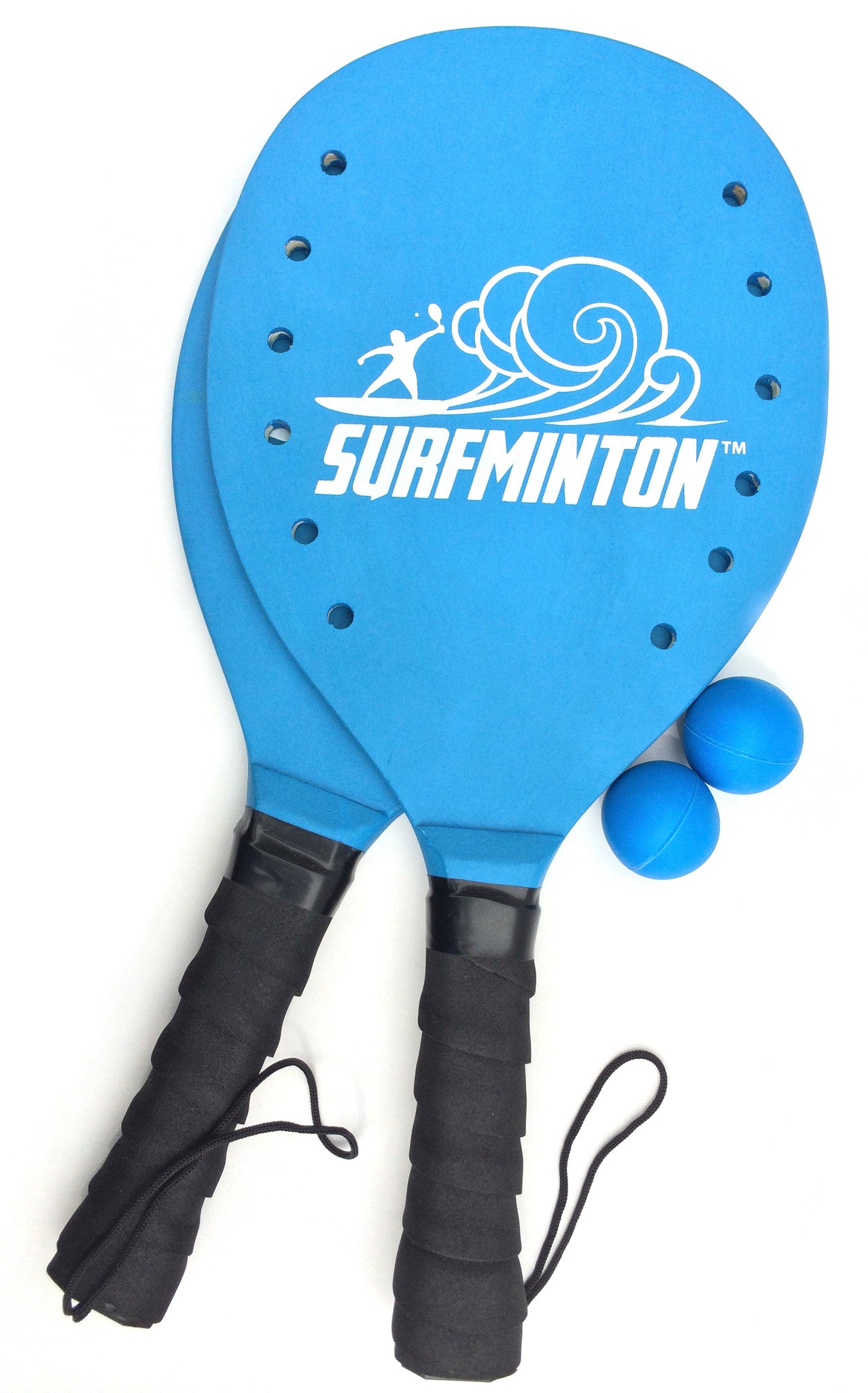 VIAHART Super Surfminton Premium Wooden Paddle Beach Tennis Game