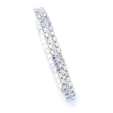 2-Row Iridescent Rhinestone Stretch Bracelet 260B