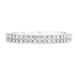 2-Row Iridescent Rhinestone Stretch Bracelet 260B