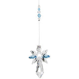 Woodstock Chimes CALAQ Rainbow Makers Crystal Guardian Angel Suncatcher, Aquamarine