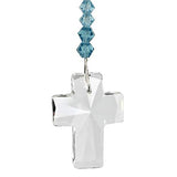 Woodstock Chimes DDCAQ Rainbow Makers Crystal Suncatcher, Cross - Aquamarine