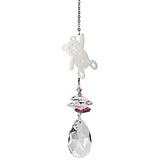 Woodstock Crystal Fantasy Suncatcher, Teddy Bear, Pink