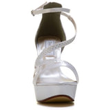 Touch Ups Fancy Women's White Platform Sandals 10.5 M