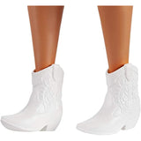 Barbie Fashionistas Doll #157, Curvy with Lavender Hair Wearing Red Plaid Dress, White Cowboy Boots & Teal Cross-Body Cactus Bag, Toy for Kids 3 to 8 Years Old