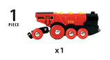 Brio World 33592 Mighty Red Action Locomotive | Battery Operated Toy Train with Light and Sound Effects for Kids Age 3 and Up