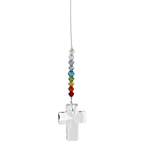 Woodstock Chimes DDCRA Makers Crystal Suncatcher, Cross - Rainbow