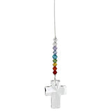 Woodstock Chimes DDCRA Makers Crystal Suncatcher, Cross - Rainbow