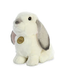 Aurora - Miyoni - 11" Lop Eared Rabbit with Grey Ears-Md.,White and Gray