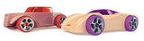 Automoblox Collectible Wood Toy Cars and Trucks—Mini HR5 Scorch and SC1 Chaos 2-Pack (Compatible with other Mini and Micro Series Vehicles), Red/Purple, 4.5" x 1.75"