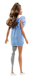 Barbie Fashionistas Doll with Long Brunette Hair and Prosthetic Leg Wearing Sweater Dress and Accessories, for 3 to 8 Year Olds