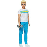 Barbie Ken 60th Anniversary Doll in Throwback Workout Look with T-Shirt, Athleisure Pants, Sneakers & Hand Weight Kids 3 to 8 Years Old