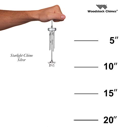 Woodstock Chimes Stars Starlight Chime, Silver