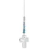 Woodstock Chimes DDCAQ Rainbow Makers Crystal Suncatcher, Cross - Aquamarine
