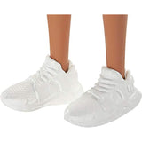 Barbie Fashionistas Doll with Blue Hair Wearing Pink & Black Dress, White Sneakers & Bag, Toy for Kids 3 to 8 Years Old