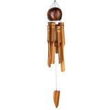Woodstock Chimes C201 The Original Guaranteed Musically Tuned Chime Asli Arts Collection, Medium, Whole Coconut Bamboo
