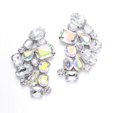 Wedding Faux Gem Clear & AB Cluster Earrings 3442E