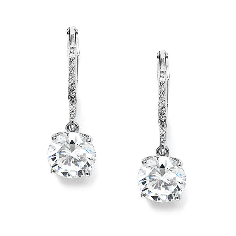 2 Ct. Cubic Zirconia Bridal or Bridesmaids Drop Earrings 3516E