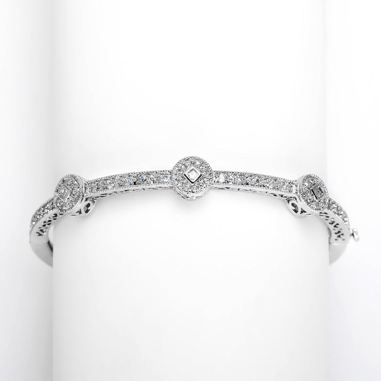 Vintage Wedding Cubic Zirconia Bangle Bracelet 3642B