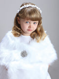 Children's Faux Fur Wrap  for Winter Weddings 3825W