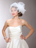 Chic Designer Bouffant-Style Side Veil in Four Colors 3905V