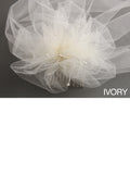 Tulle Birdcage Veil Bridal Cap with Side Pouf & Stamen Accents 3908V