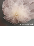 Tulle Birdcage Veil Bridal Cap with Side Pouf & Stamen Accents 3908V