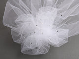 Tulle Birdcage Veil Bridal Cap with Side Pouf & Swarovski Crystals 3931V