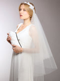 Couture Cascading 1-Sided Bridal Veil with Lace Garland Headband 3939V