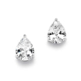 2.00 Ct. Cubic Zirconia Pear Shape Stud Earrings for Weddings or Bridesmaids