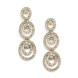 Concentric Ovals Wedding or Prom Earrings with Cubic Zirconia 4066E