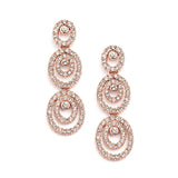 Concentric Ovals Wedding or Prom Earrings with Cubic Zirconia 4066E